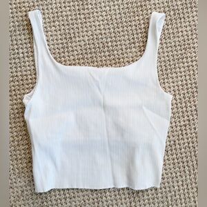 Carbon38 White Ribbed Women's Tank - XXL like new